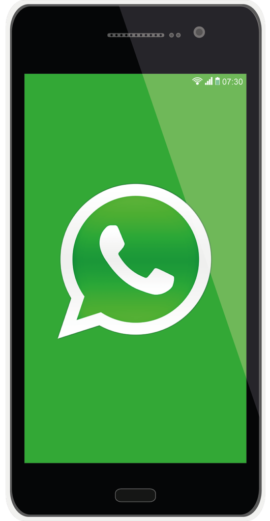 Whatsapp icon on mobile phone